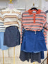 Button Denim Skort With Side Pocket